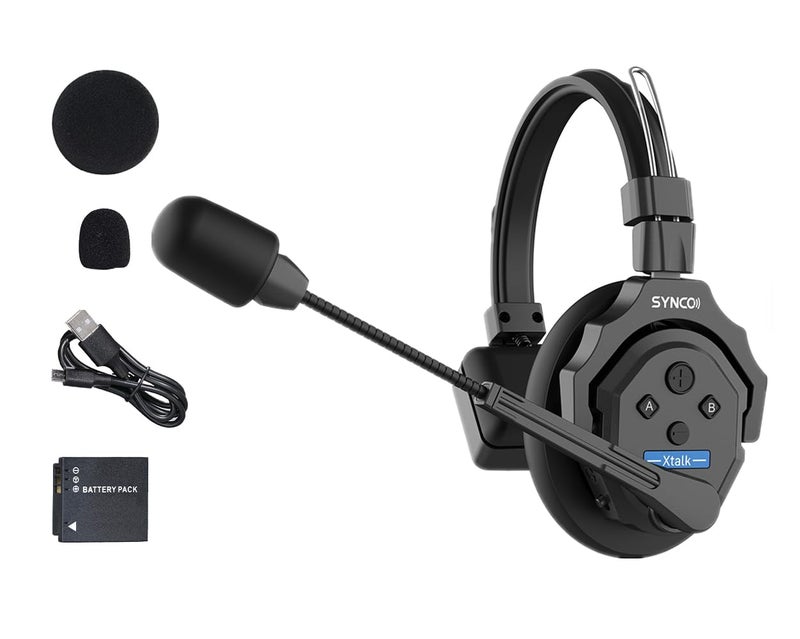 SYNCO XTalk X1 2.4GHz Wireless Headset with Microphone Intercom System Random Master Device Design for Movie Shoot Live Show Stage Performance (1 PCS) - Image 1