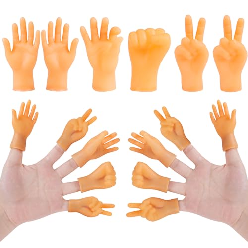 STEFORD 30 PCS Tiny Finger Hands Mini Rubber Finger Puppets Funny Little Small Hands for Fingers Cats Shows Parties Games - Image 1