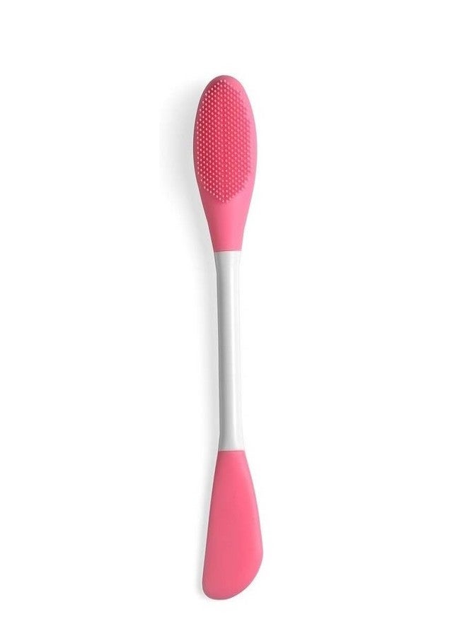 KitchenFest® Face Cleaning & Mask Application Brush, Multifunctional Silicone Face Scrubber, Blackhead Remover Brush & Spatula, Multicolor (Pink)