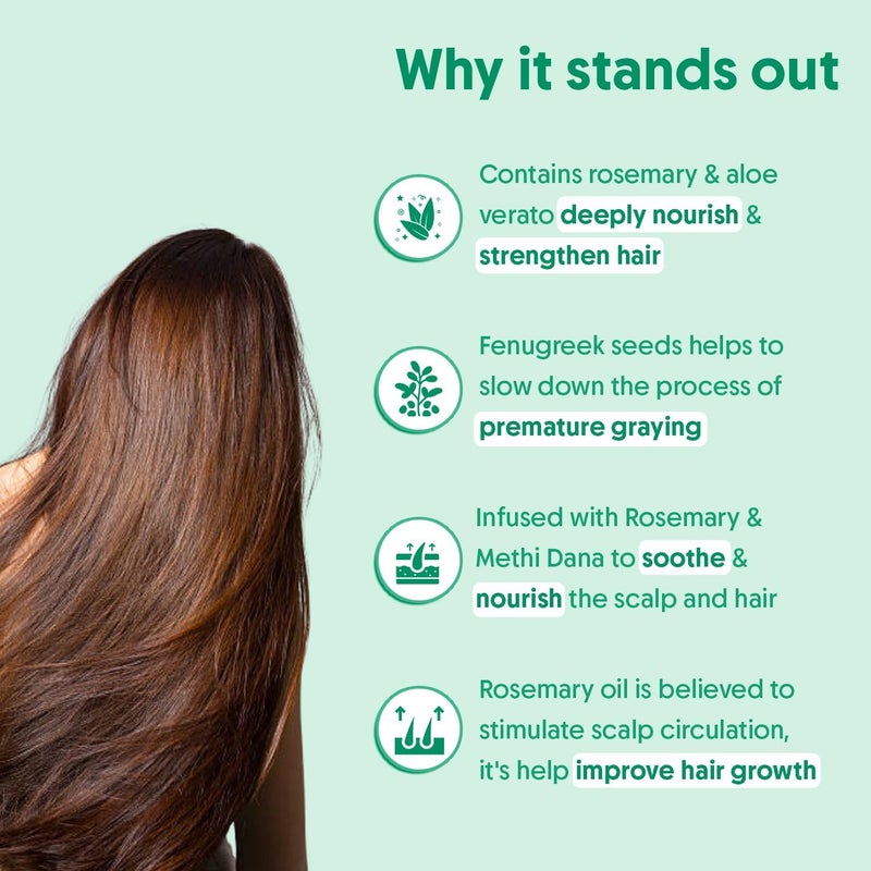 Aravi Organic AntiHairfall  Hair Growth Solution  Rosemary Shampoo  Conditioner Combo  SulphateFree Formula with DHT Blocker for Stronger Healthier For Men  Women  200ml Each - Image 2