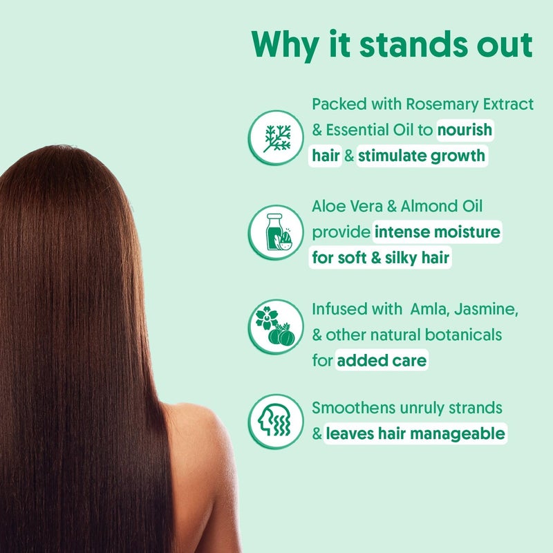 Aravi Organic AntiHairfall  Hair Growth Solution  Rosemary Shampoo  Conditioner Combo  SulphateFree Formula with DHT Blocker for Stronger Healthier For Men  Women  200ml Each - Image 3