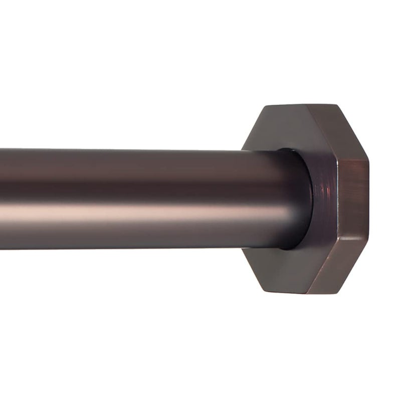 Ivilon Tension Curtain Rod Hexagonal Spring Tension Rod for Windows or Shower 36 to 54 Inch ORB
