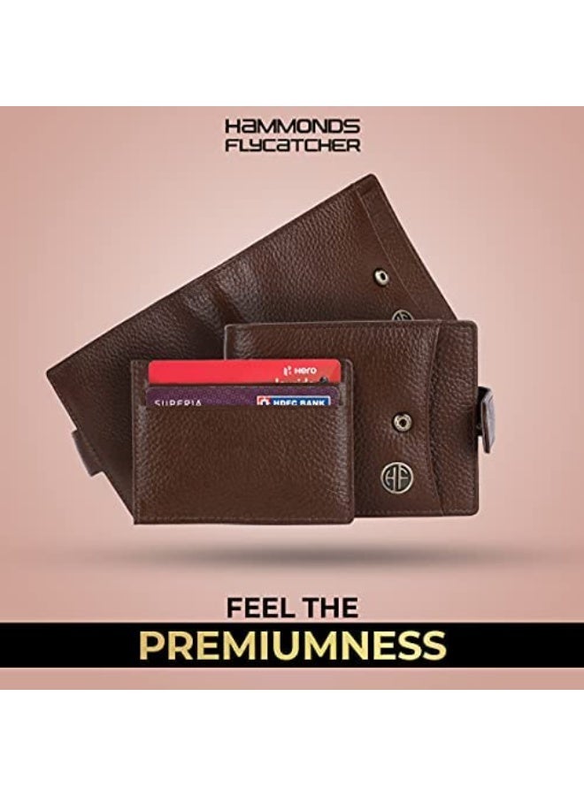  هاموندز فلاي كاتشر محفظة هاموندز فلايكاتشر للرجال، جلد أصلي، محفظة رجالية، محافظ جلدية أنيقة للرجال، محافظ ثنائية الطي، 5 فتحات للبطاقات، فتحات سهلة الوصول للبطاقات، جيب للعملات المعدنية، هدية للرجال - بروشوود - Image 5