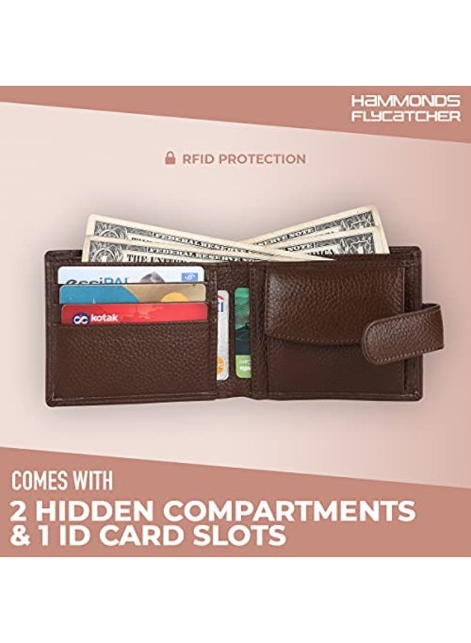  هاموندز فلاي كاتشر محفظة هاموندز فلايكاتشر للرجال، جلد أصلي، محفظة رجالية، محافظ جلدية أنيقة للرجال، محافظ ثنائية الطي، 5 فتحات للبطاقات، فتحات سهلة الوصول للبطاقات، جيب للعملات المعدنية، هدية للرجال - بروشوود - Image 4