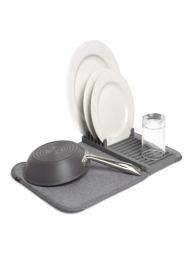 Gra8 Space Saving Dish Drying Rack with Lightweight Microfiber Dish Mat Plastic Rack, Plate and Cup Water Absorbent Rack for Kitchen Utensils Dry Mat (1Pcs) - Image 1