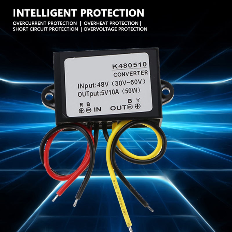 وحدة إمداد طاقة متنقلة بخفض الجهد (Buck Converter) من DC-DC 36 فولت/48 فولت إلى 5 فولت 10 أمبير - Image 2