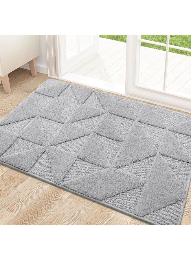OLANLY Door Mats Indoor, Non-Slip, Absorbent, Dirt Resist, Entrance Washable Mat, Low-Profile Inside Entry Doormat for Entryway (32x20 inches, Grey) - Image 1