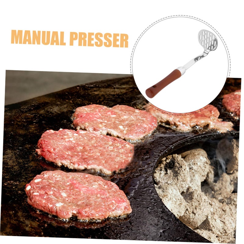 Stainless Steel Meat Masher Kitchen Tool Cake Presser Hand Press Maker 1 Piece - Image 4