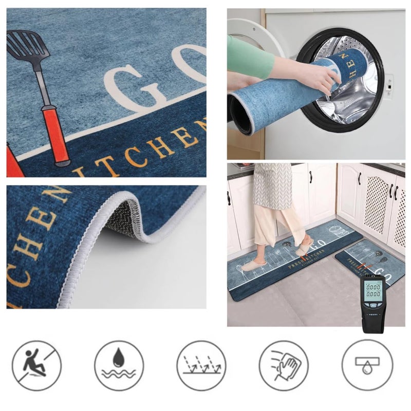 MANTRAVIB Mats Soft NonSlip Waterproof Memory Foam Rugs Standing Desk Mat Home Kitchen Floor Entrance Door Living Room Office Bedroom Farmhouse Kitchen mats for Floor Anti Slip 2 Pcs - Image 3