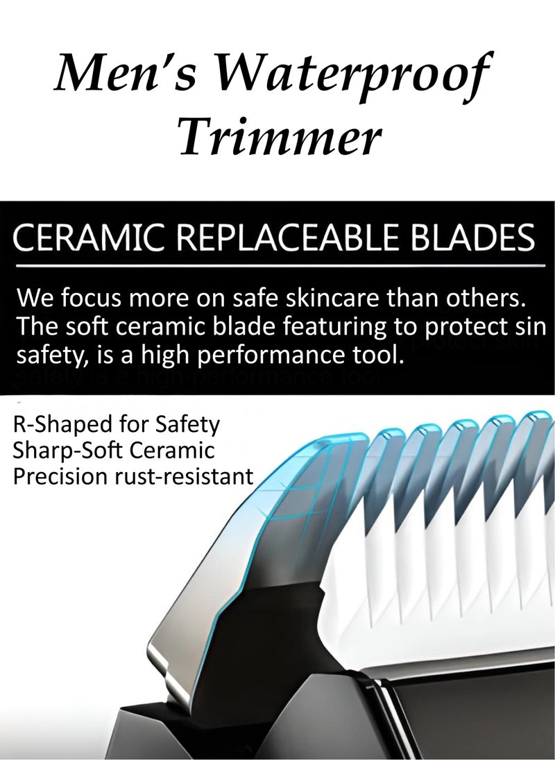 Trimmer Mens Body Hair Trimmer for Men Upgraded Digital Electric Ball Groin Beard Chest Shaver Suitable for Grooming Sensitive Areas Safe Groomer Rechargeable Wireless Waterproof For Wet And Dry Shaving Razor Clipper  - Image 3