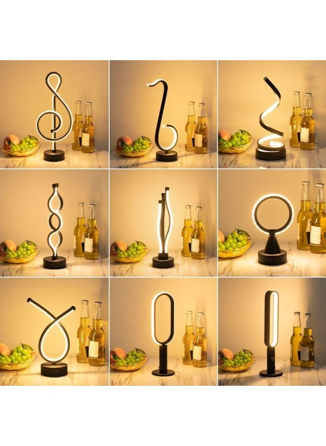 Generic - Bar Atmosphere Lamp Decorative Nightlight Restaurant Desktop Rechargeable Table Lamp Clear Bar Table Lamp Atmosphere Lamp Bedside Lamp-Light Source Power:Default Items-Light Color:Seaweed Table Lamp-white Light+charger+printing - Image 1