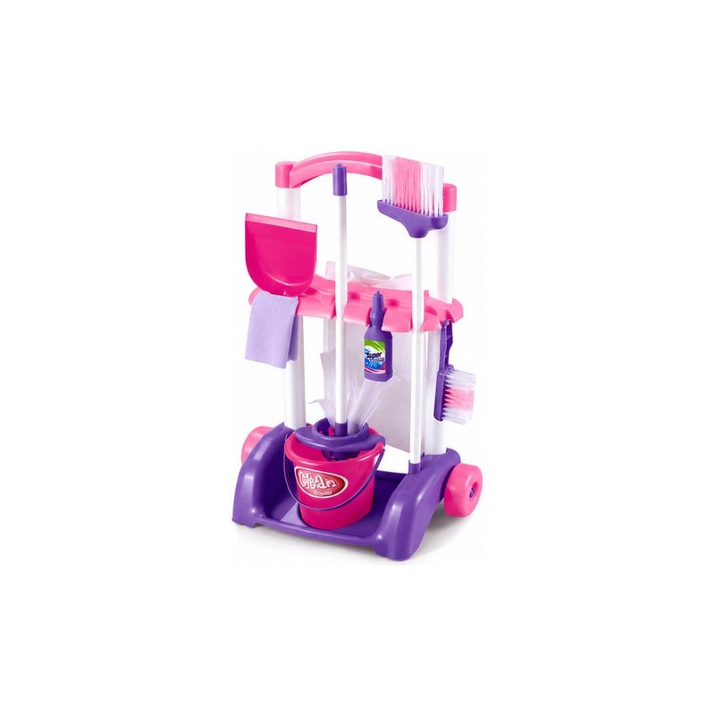 Little Helper Imagination Time | Little Helper Kids Pretend Play Cleaning Toy Set with Trolley Cart, Broom, Bucket and Accessories, Pink and Purple, for Ages 3 and Above - Image 1