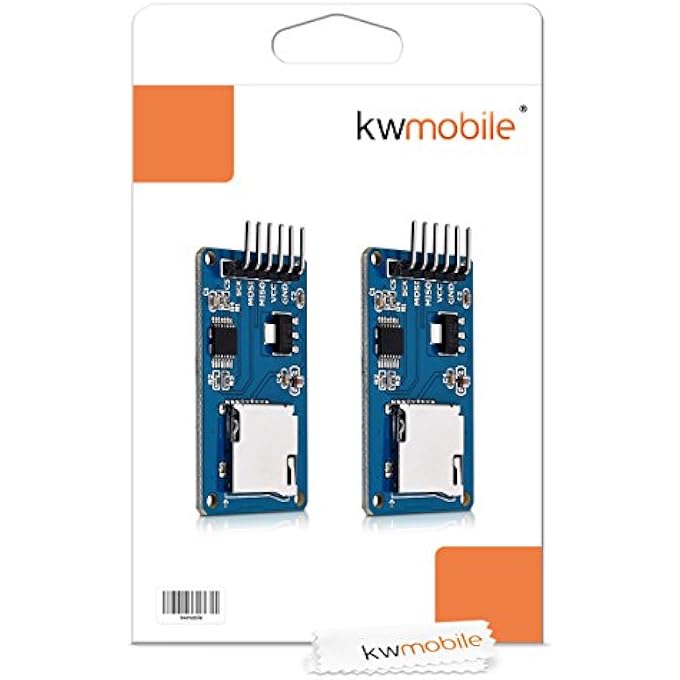 kwmobile PACK OF 2 MICRO SD CARD MODULE - MEMORY CARD READER - COMPATIBLE WITH ARDUINO RASPBERRY AND OTHER MICROCONTROLLERS - Image 3