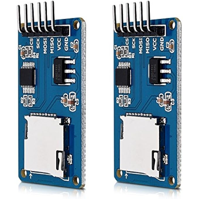 kwmobile PACK OF 2 MICRO SD CARD MODULE - MEMORY CARD READER - COMPATIBLE WITH ARDUINO RASPBERRY AND OTHER MICROCONTROLLERS - Image 2