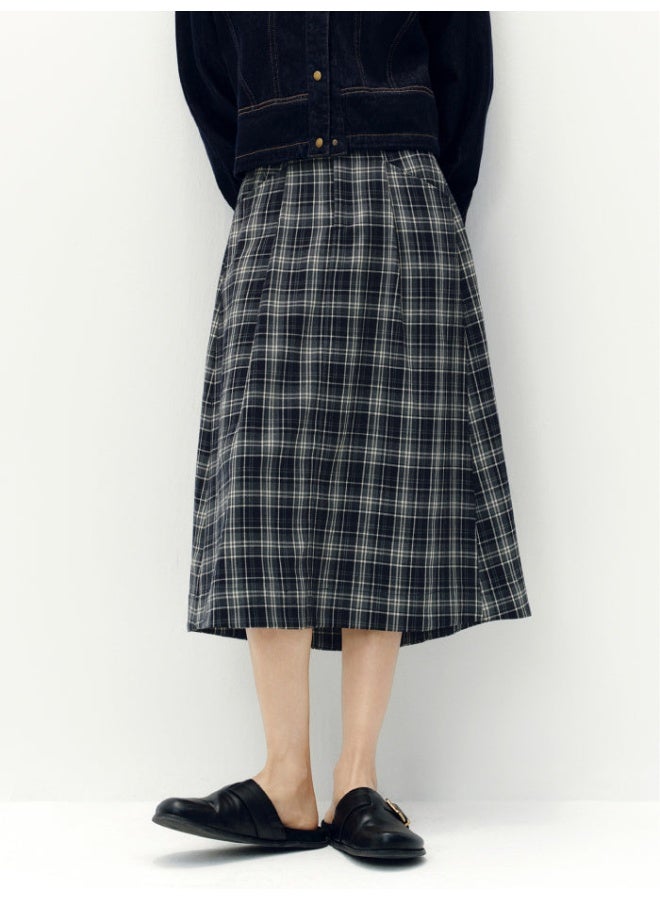 سيمير تنورة كاروهات بقصّة A مع جيوب للنساء - Image 1