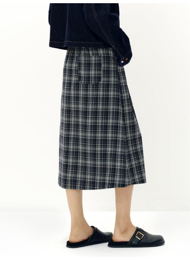 سيمير تنورة كاروهات بقصّة A مع جيوب للنساء - Image 3