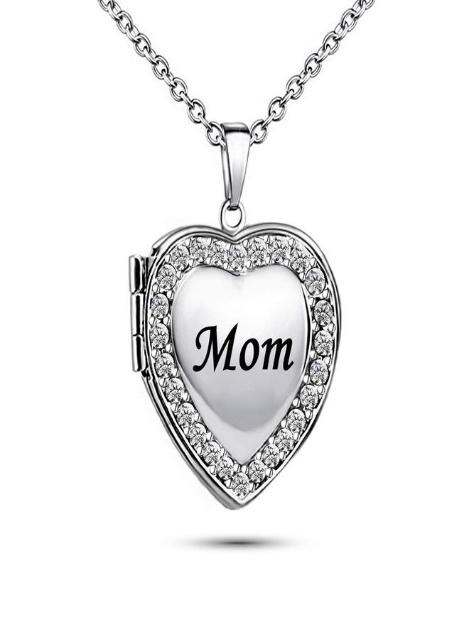 KunBead Mom 20 inch Love Open Heart Photo Locket Necklace with Picture inside-Stainless Steel for Women - Image 1