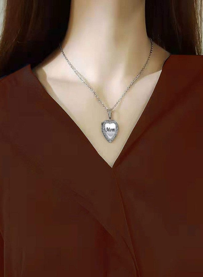 KunBead Mom 20 inch Love Open Heart Photo Locket Necklace with Picture inside-Stainless Steel for Women - Image 2