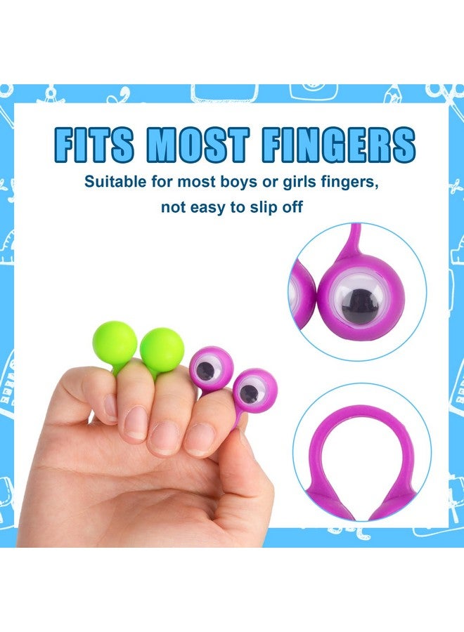 3 otters 48Pcs Eyeball Rings, Finger Puppet Eyes Monster Finger Wiggly Eyeball Googly Eye Rings For Kids Birthday Goodie Bag Stuffers Party Favors Classroom Rewards  - Image 3