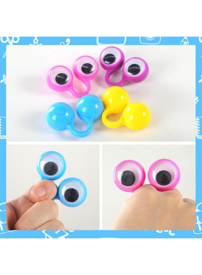 3 otters 48Pcs Eyeball Rings, Finger Puppet Eyes Monster Finger Wiggly Eyeball Googly Eye Rings For Kids Birthday Goodie Bag Stuffers Party Favors Classroom Rewards  - Image 4