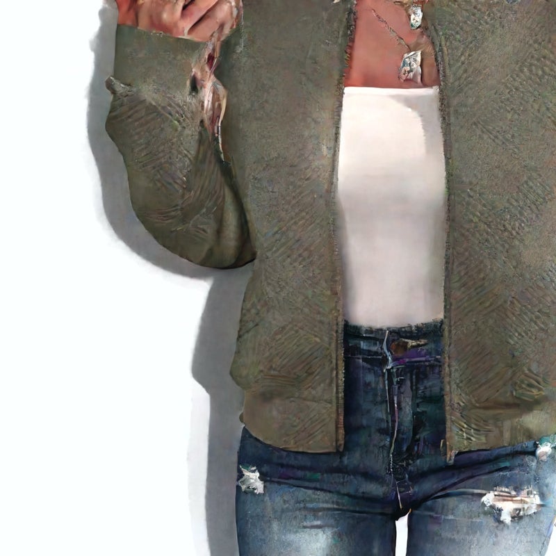 Fashion Zip-Up Baseball Jacket with Stand Collar Drop Shoulder Casual Coat - Image 2
