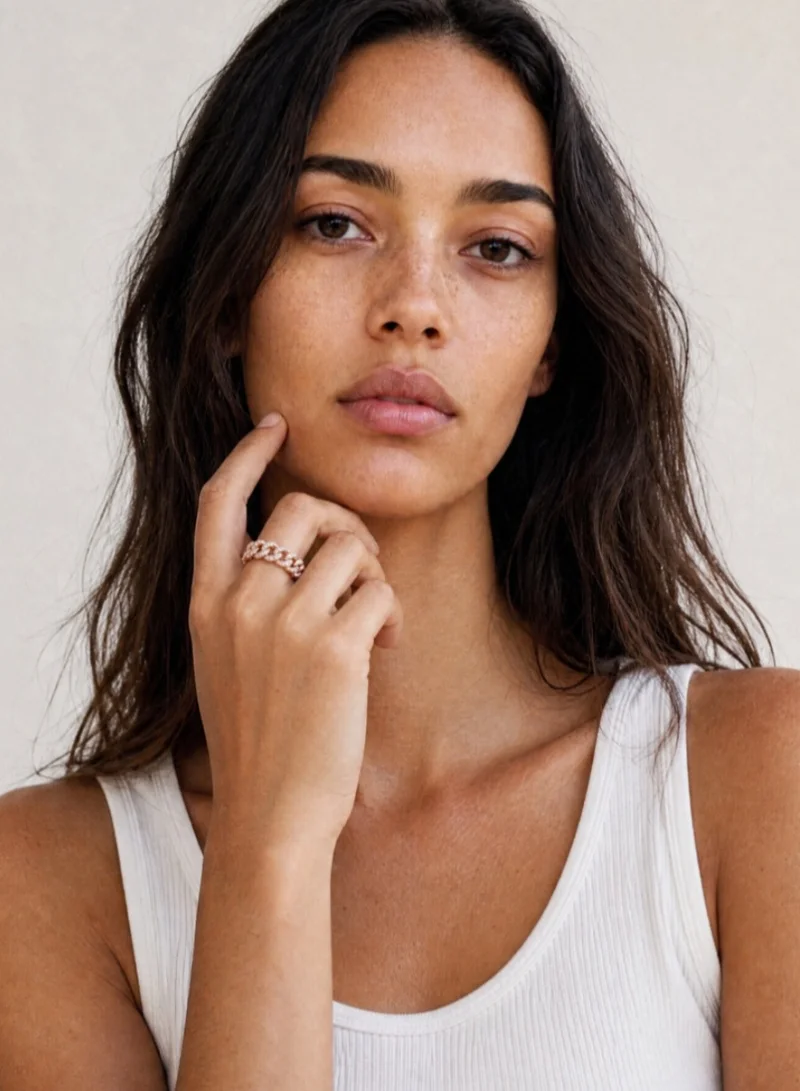 AMIE Dubai Ring chain rose gold