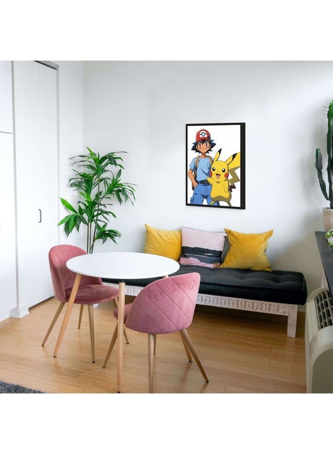 Art Decor Framed Fine Art of Pokémon Pikachu Wall Art Iconic Anime Character Portrait Art Print Wall Décor for Bedroom Boys' Room Girls' Room Living Room Gaming Room - Image 2