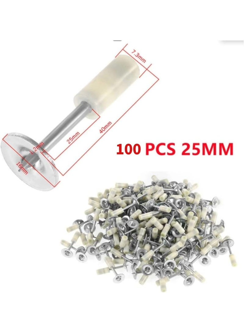 GearZone أداة تثبيت الأظافر على الجدار مع 100 قطعة من الأظافر الدائرية، أداة مسدس الأظافر اليدوية من الصلب، مسدس الأظافر الخرسانية، آلة إطلاق الأظافر المحمولة الصغيرة مع صندوق الأدوات - Image 2