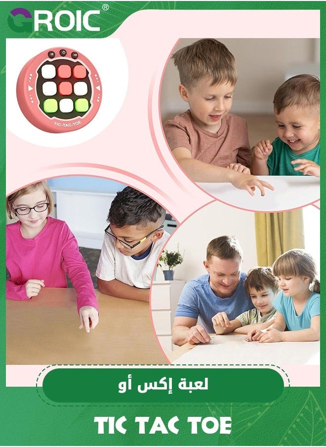 GROIC Electronic Tic Tac Toe Game, 3-in-1 Handheld Puzzle Game Console, Portable Fidget Toys Classic Board for Kids and Adults (Pink)  - Image 5