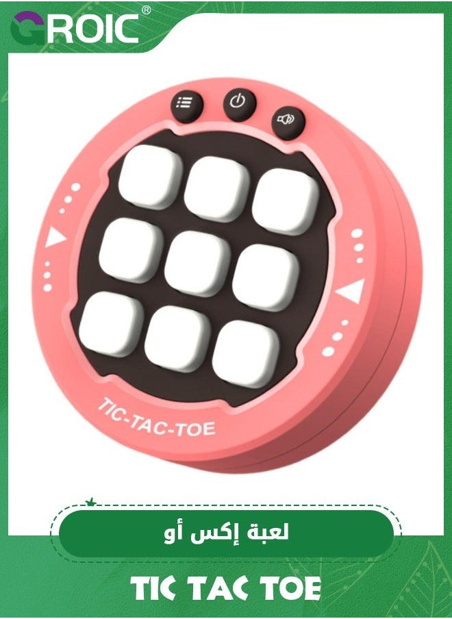 GROIC Electronic Tic Tac Toe Game, 3-in-1 Handheld Puzzle Game Console, Portable Fidget Toys Classic Board for Kids and Adults (Pink)  - Image 1