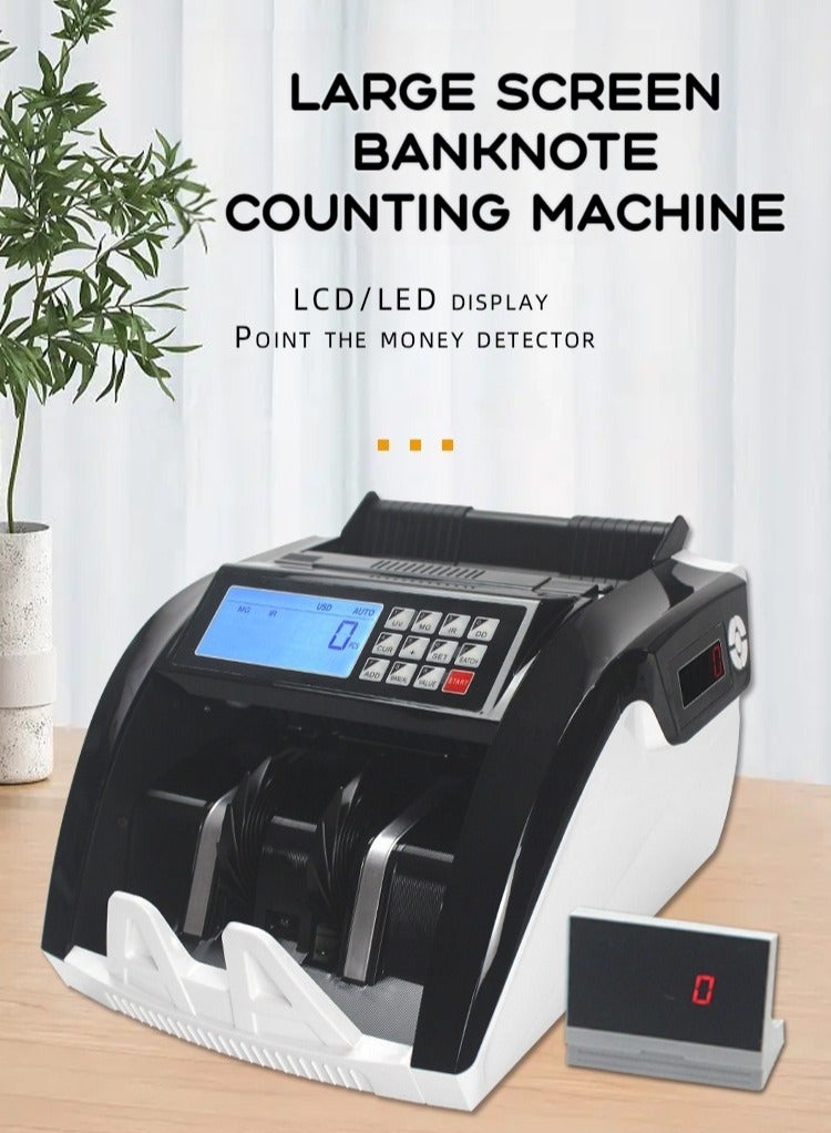 والالا جهاز كشف العملات المزيفة متعدد العملات بتقنية LED، آلة عد الأوراق النقدية الأجنبية، كشف مزدوج بالأشعة فوق البنفسجية/المغنطيسية للنقود، 900 قطعة/الدقيقة، سهل الاستخدام - Image 1