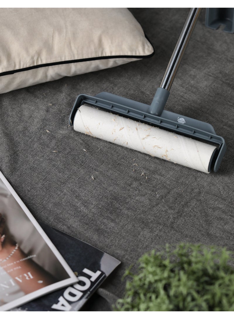 ريبال عبوة إعادة تعبئة أسطوانة التنظيف لإزالة الوبر والشعر والغبار (عبوة من قطعتين) - بديل قوي لاصق للأرضيات والأقمشة - يزيل شعر الحيوانات الأليفة والغبار وفتات الطعام والخيوط - سهل الاستخدام ومتين ومتوافق مع المقبض الطويل - للاستخدام في المنزل والسيارة والمكتب - Image 4