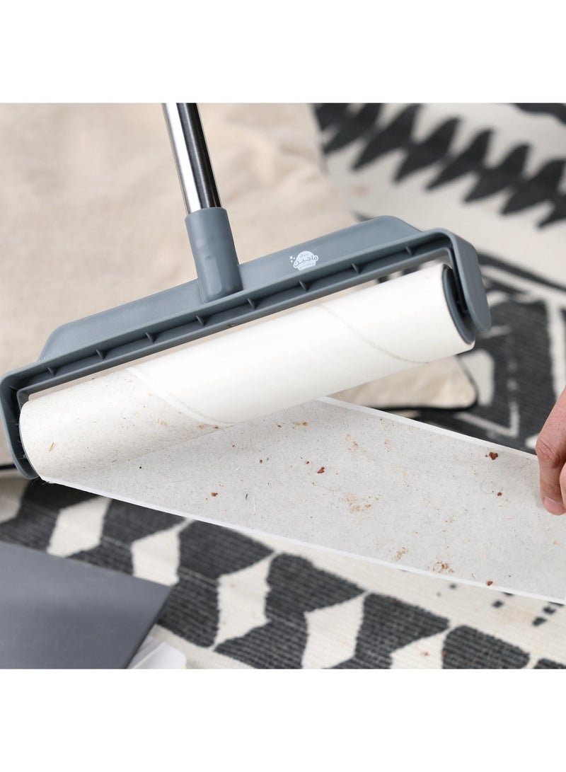 ريبال عبوة إعادة تعبئة أسطوانة التنظيف لإزالة الوبر والشعر والغبار (عبوة من قطعتين) - بديل قوي لاصق للأرضيات والأقمشة - يزيل شعر الحيوانات الأليفة والغبار وفتات الطعام والخيوط - سهل الاستخدام ومتين ومتوافق مع المقبض الطويل - للاستخدام في المنزل والسيارة والمكتب - Image 1