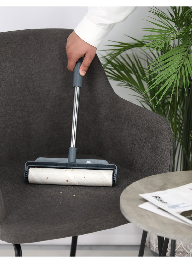 ريبال عبوة إعادة تعبئة أسطوانة التنظيف لإزالة الوبر والشعر والغبار (عبوة من قطعتين) - بديل قوي لاصق للأرضيات والأقمشة - يزيل شعر الحيوانات الأليفة والغبار وفتات الطعام والخيوط - سهل الاستخدام ومتين ومتوافق مع المقبض الطويل - للاستخدام في المنزل والسيارة والمكتب - Image 3