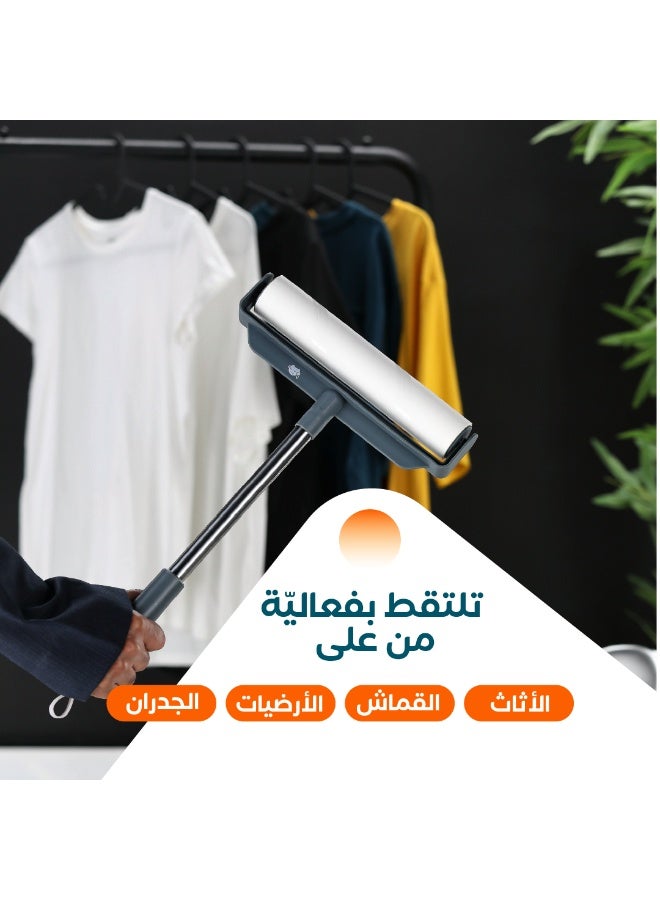 ريبال عبوة إعادة تعبئة أسطوانة التنظيف لإزالة الوبر والشعر والغبار (عبوة من قطعتين) - بديل قوي لاصق للأرضيات والأقمشة - يزيل شعر الحيوانات الأليفة والغبار وفتات الطعام والخيوط - سهل الاستخدام ومتين ومتوافق مع المقبض الطويل - للاستخدام في المنزل والسيارة والمكتب - Image 5