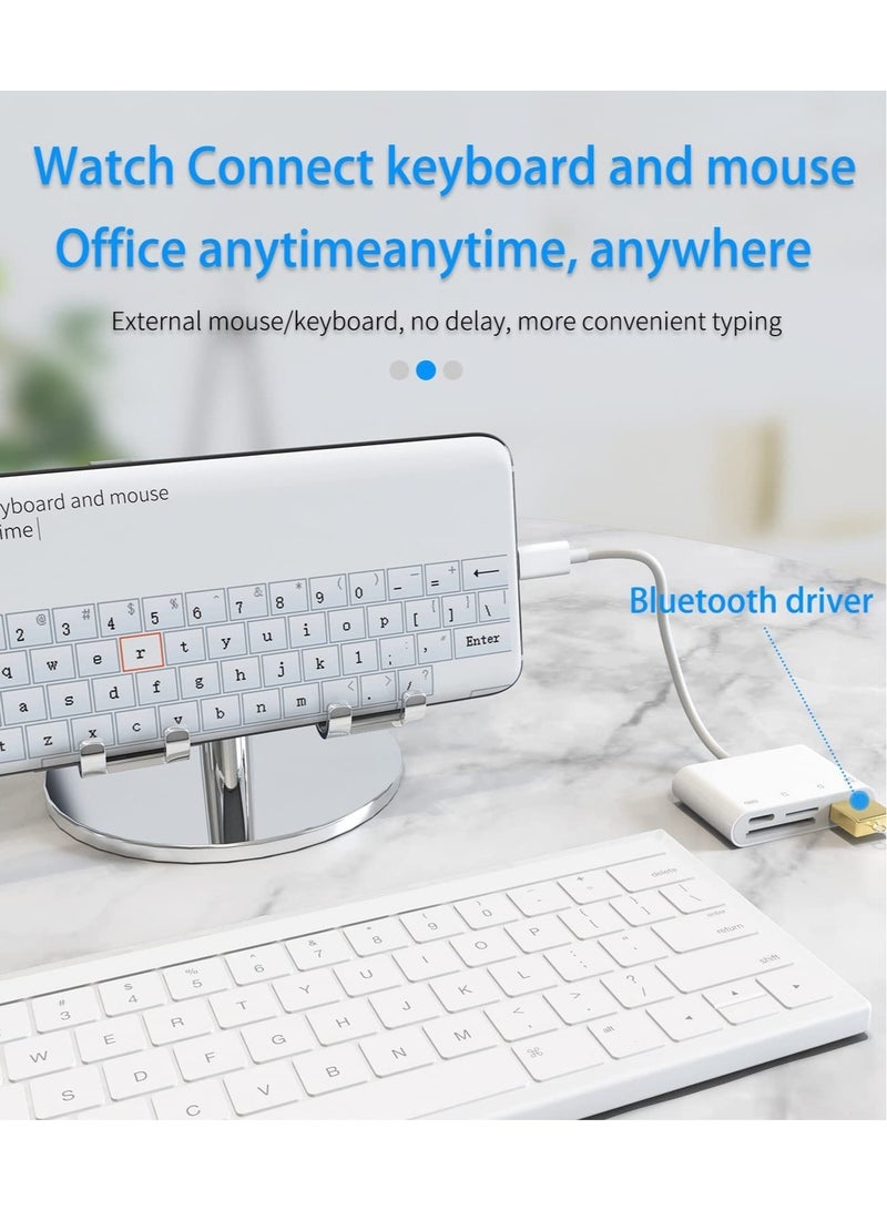 إلترازون قارئ بطاقة SD لذاكرة الكاميرا متوافق مع iPhone، متوافق مع محول Lightning ذكر إلى USB أنثى OTG موصل شاحن مقسم شحن الطاقة Micro TF لأجهزة Apple لأجهزة ipad 12 11 xs - Image 4