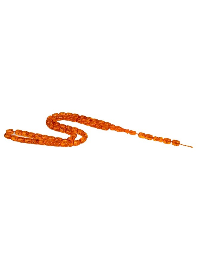 R.S Polish Amber Dust Prayer Beads, Barrel Shape, 51 Transparent Honey Beads - Image 5