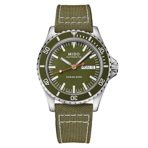 MIDO Ocean Star Tribute - Swiss Automatic Watch for Men - Green Dial - 40.5mm Stainless Steel Case - Green Fabric Strap - M0268301809100 - Image 1