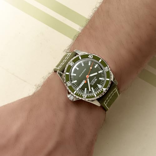 MIDO Ocean Star Tribute - Swiss Automatic Watch for Men - Green Dial - 40.5mm Stainless Steel Case - Green Fabric Strap - M0268301809100 - Image 3