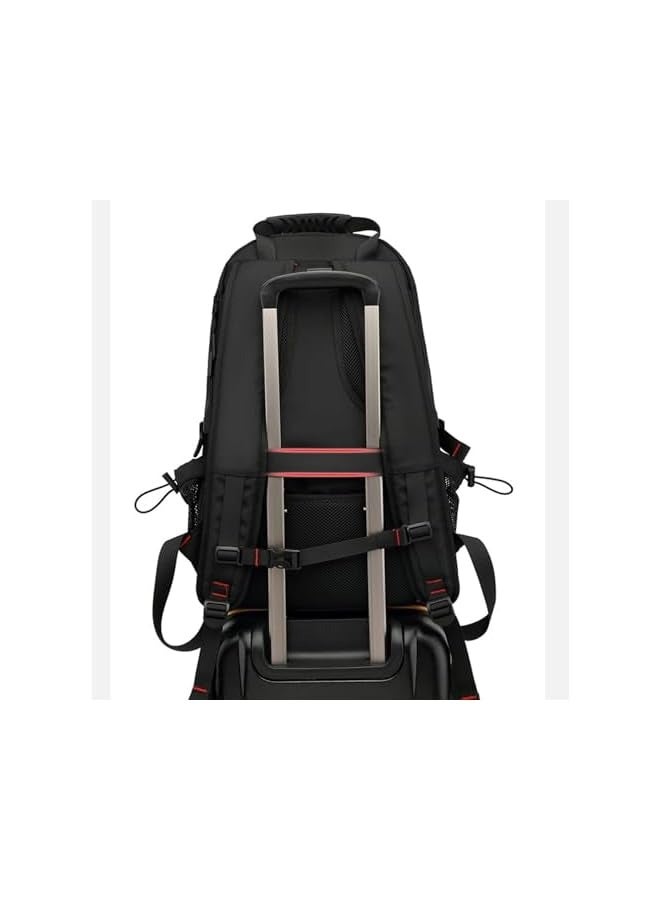 PROMASS 60L Travel Laptop Backpack, Carry On Backpack with Shoe Pouch, Waterproof Daypack for Weekender Business Hiking, 35 * 22 * 53Cm Black  - Image 3