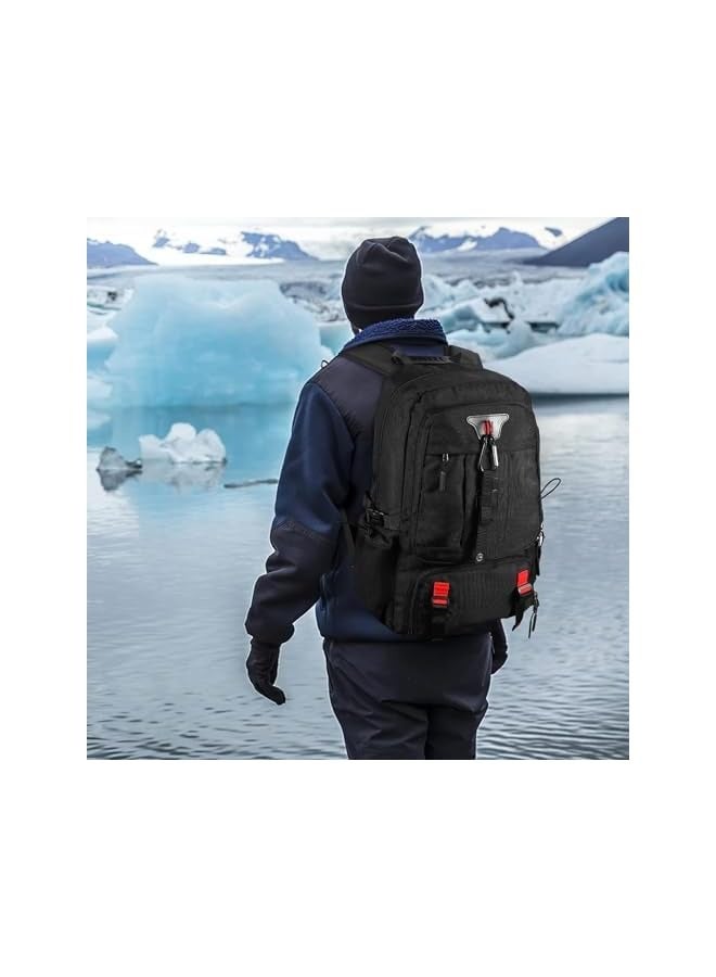 PROMASS 60L Travel Laptop Backpack, Carry On Backpack with Shoe Pouch, Waterproof Daypack for Weekender Business Hiking, 35 * 22 * 53Cm Black  - Image 5