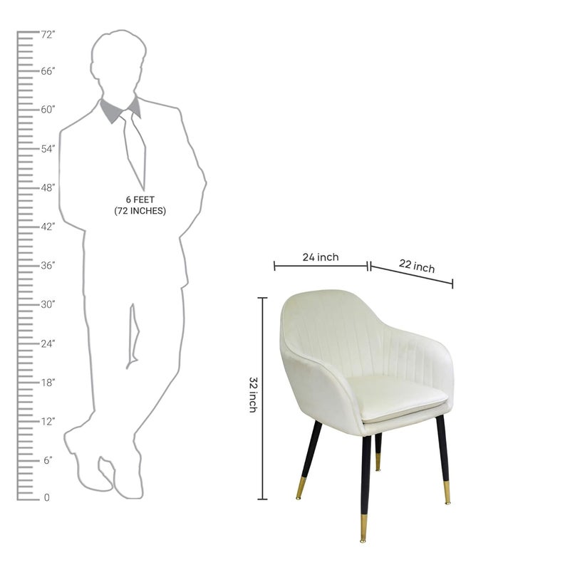 Creative Seating Dining Chairs Cushion Seat Chair for Living Room Bedroom Restaurant Modern Contemporary Upholstered with Black LegsL037p1black Leg White - Image 2