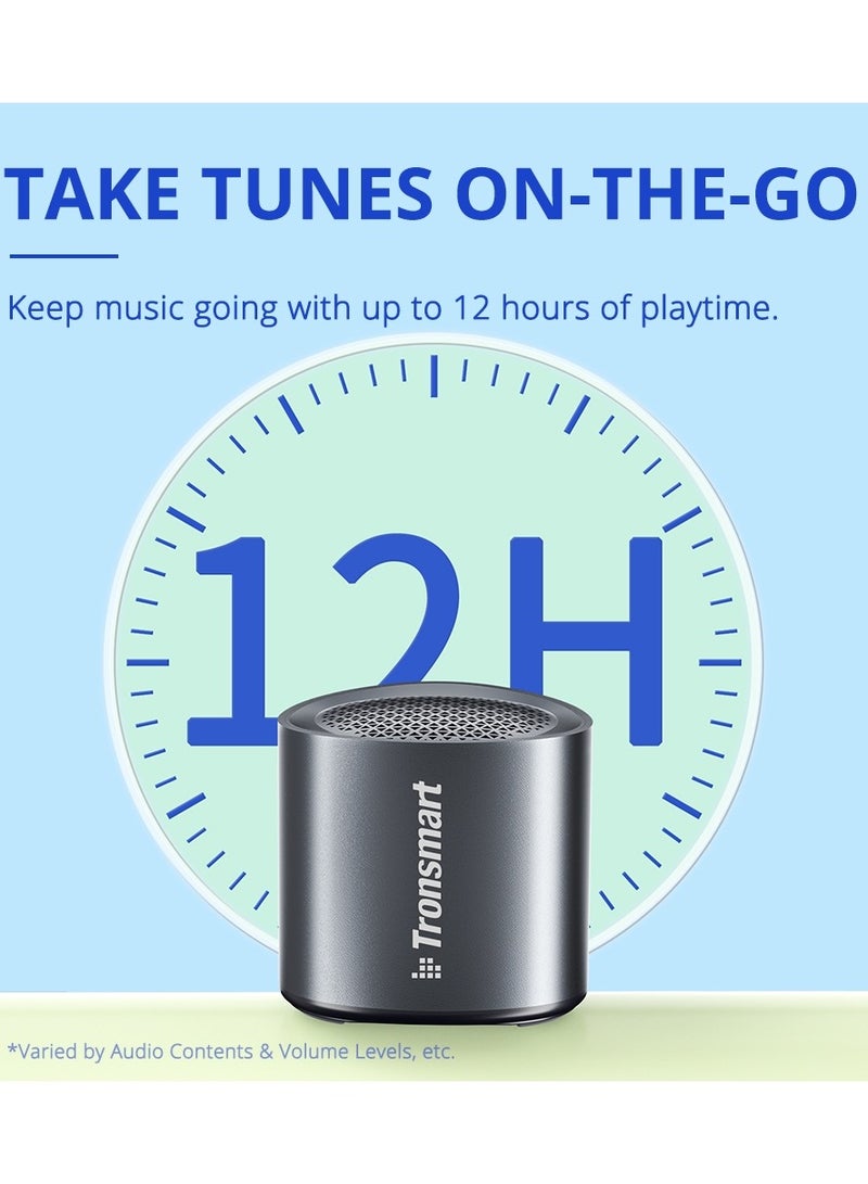 Tronsmart Nimo Portable Bluetooth Speaker, Super-Compact Design, Metal Craft, Mini Speaker with Lanyard, IPX7 Waterproof for Shower, Travel, 12 Hours Battery, Stereo Pairing, Hands-Free Call, Black - Image 1
