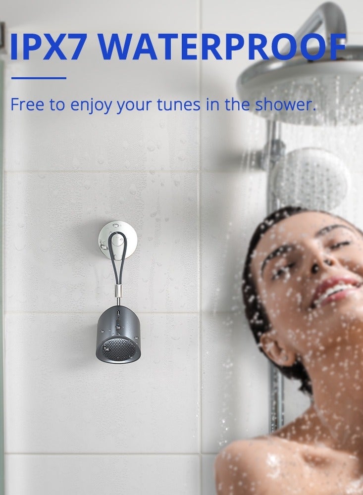 Tronsmart Nimo Portable Bluetooth Speaker, Super-Compact Design, Metal Craft, Mini Speaker with Lanyard, IPX7 Waterproof for Shower, Travel, 12 Hours Battery, Stereo Pairing, Hands-Free Call, Black - Image 3