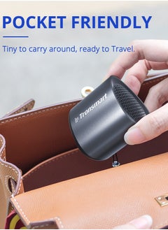 Tronsmart Tronsmart Nimo Portable Bluetooth Speaker, Super-Compact Design, Metal Craft, Mini Speaker with Lanyard, IPX7 Waterproof for Shower, Travel, 12 Hours Battery, Stereo Pairing, Hands-Free Call, Black  - Image 5
