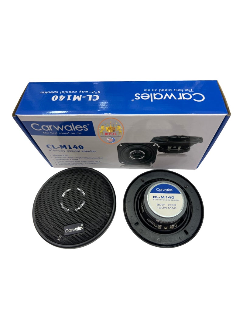 CARWALES ROYAL - Carwales 4-inch 120W 2-Way Coaxial Stereo Speaker for Cars HiFi Music Full Frequency Automotive Sound (CL-M140) (Black) - Image 3