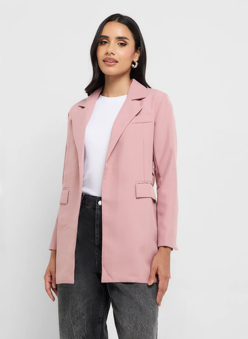 Ginger Double Breasted Longline Belted Blazer