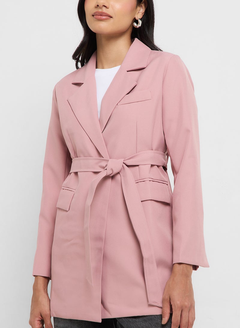 Ginger Double Breasted Longline Belted Blazer - Image 3