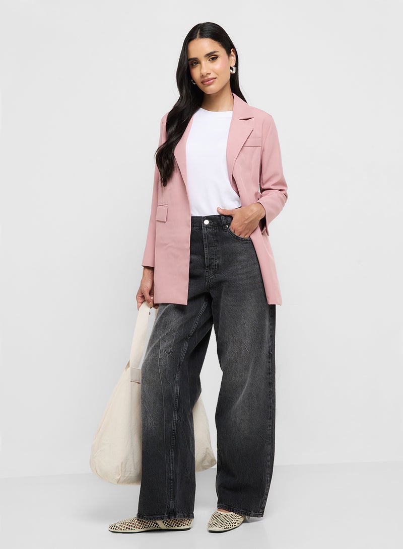 Ginger Double Breasted Longline Belted Blazer - Image 4