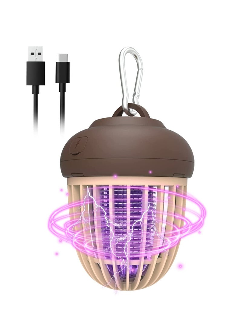 Generic Bug Zapper Rechargeable Mosquito Killer, Indoor and Outdoor Electric Fly Trap with Light Hanging Loop USB Killing Lamp Portable LED, Cordless Powered Waterproof Bug Fly Trapper  - Image 1